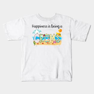 Happiness Is Being A Grams Summer Beach Happy Mother's Day Kids T-Shirt